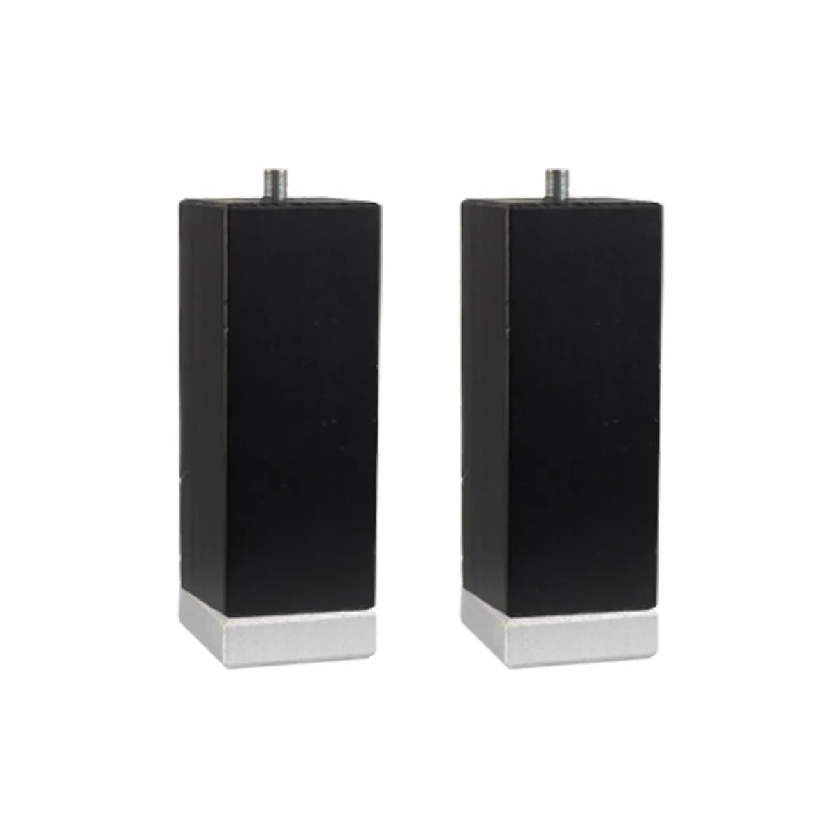 Juego de 2 patas color negro de madera cuadrada para base tapizada | 10 cm